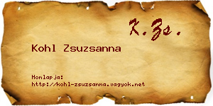Kohl Zsuzsanna névjegykártya